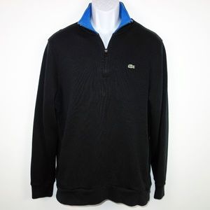 Lacoste 1/2 Zip Pullover Sweater Men's 7 XL Black